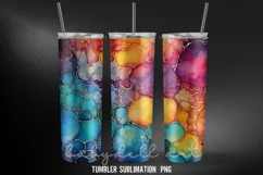 Colorful Alcohol Ink Tumbler Sublimation Desings Product Image 2