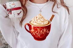 Christmas Cake Clipart, Christmas Cappuccino Clipart Product Image 2