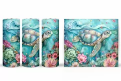3D Turtle Tumbler Wrap Design. Turtle Tumbler Wrap Design Product Image 2