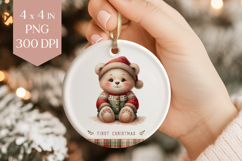 My First Christmas Bear Sublimation PNG Product Image 1