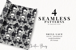 Seamless Skull Lace Digital Paper Product Image 2