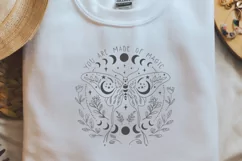 Boho Mystic Moths Sublimation, You Are Made Of Magic-Black Product Image 1