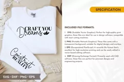 Craft you Dreams SVG - Positivity Sleeve T shirt Design Product Image 2