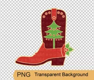 Christmas svg, png Cowboy Christmas boot cut file printable Product Image 2
