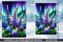 Flowers Garden Flag Sublimation| Winter Garden Flag PNG Product Image 1