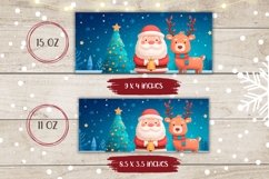 Cartoon Santa Claus Mug Sublimation, Cute Christmas Deer Mug Product Image 2