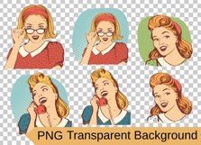 Retro woman sublimation png, Pin up girl portrait cut file Product Image 2