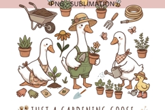 Gardening Goose PNG | Cute Farm Goose Clipart | Garden Duck Product Image 2