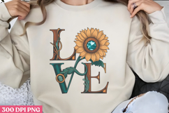 LOVE PNG, Sunflower Sublimation PNG Product Image 1
