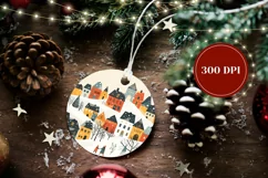 Christmas Village Ornament, Winter Village Ornament Design Product Image 2