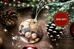Christmas Balls Ornament PNG, Winter Round Ornament Design Product Image 2