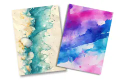 Watercolor Coastal Junk Journal Pages Product Image 2