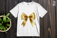 Golden Ribbon Bow PNG Clipart Product Image 2