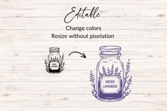 Hand Drawn Dried Lavender Jar SVG - Halloween SVG Product Image 2