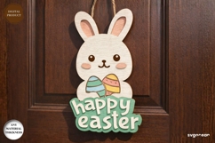 Happy Easter Bunny Door Sign Laser Cut | Wooden Door Sign Product Image 2