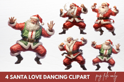 Santa Love Dancing Clipart Christmas Santa Png Product Image 1