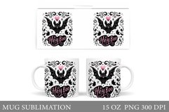 Halloween Mug Sublimation. Halloween Bat Mug Design Product Image 1