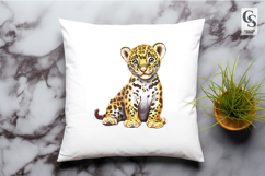 Cute Baby Leopard Watercolor Clipart Sublimation PNG Product Image 2