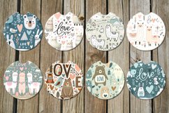 Valentine alpaca &amp; bear | scandi Car coaster &amp; key chain Product Image 2