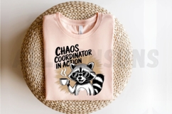 Cartoon Raccoon Wearing Sunglasses Drinking Coffee Chaos Product Image 2