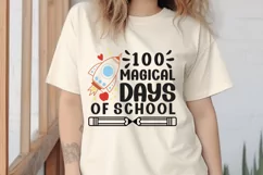 100 Magical Days Of School Rocket SVG PNG Sublimation Product Image 2