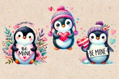 Cute Penguins. Valentines. PNG sublimation Product Image 3