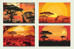 African Safari Sunset Cutting Boards sublimation Design Product Image 2