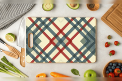 Vintage Plaid Cutting Boards sublimation Designs Product Image 2