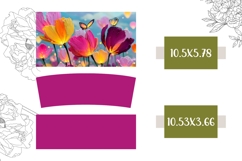 Colorful Tulips Tumbler Design, Pink 40 Oz Tumbler Wrap Product Image 2
