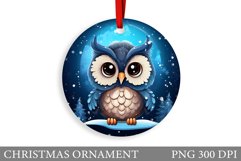 Cute Owl Christmas Ornament. Winter Owl Christmas Ornament Product Image 1