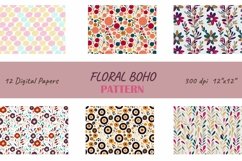 12 Boho Abstract and Floral Digital Paper Instant Download Product Image 2