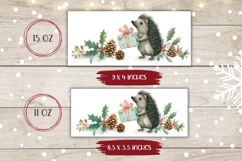 Cartoon Christmas Hedgehog Mug, Christmas Present Mug Design Product Image 2