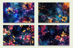 Cosmic Floral Galaxy Cutting Boards sublimation Design Product Image 2