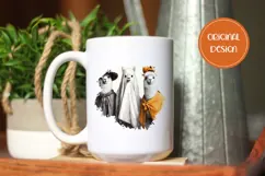 Halloween Lama PNG, Cute Halloween Animals T-Shirt Product Image 2