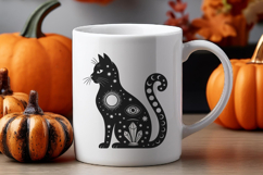 Celestial Black Cat Halloween SVG Cut File Product Image 3