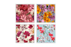 Orchid & Azalea Flower Digital Paper | Flower Pattern Product Image 2
