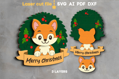 Fox Christmas Ornament SVG laser cut file for Glowforge Product Image 2