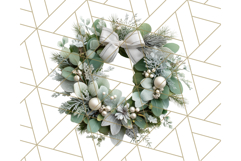 Christmas Wreath Clipart, Holiday Greenery PNG Illustrations Product Image 2
