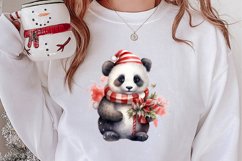 Panda Christmas Sublimation Clipart, Panda Christmas Clipart Product Image 3