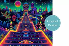 Mexican Tumbler Wrap Design, Neon Tumbler Sublimation Product Image 2