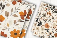 Minimal Leaf Pattern Digital Paper Product Image 2