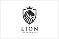 King Lion Shield Logo Design Vector Illustration Product Image 2