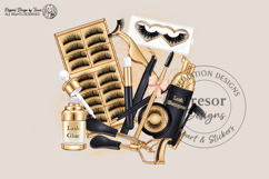 Lash Artist Sublimation PNG Black Gold Beauty Design Product Image 1