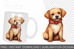 Christmas Dog and House, Watercolor Clipart Sublimationchris Product Image 2