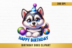 cute Birthday Dogs Clipart, Birthday Dogs sublimation Product Image 1