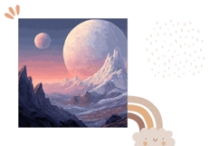 Space Pillow Case Design, Fantasy Pillow Template Product Image 2