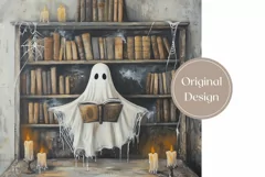 Cartoon Ghost Tumbler Wrap Design, Spooky Tumbler Design Product Image 2