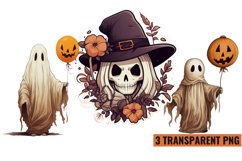 Halloween Retro Ghost Sublimation Clipart, PNG Product Image 1