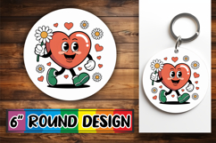 Luminous Round Designs Sublimation PNG, Valenines Heart Product Image 1
