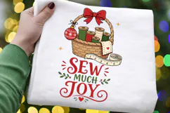 Sewing Christmas PNG, Sew Much Joy PNG, Sewing Basket Product Image 4